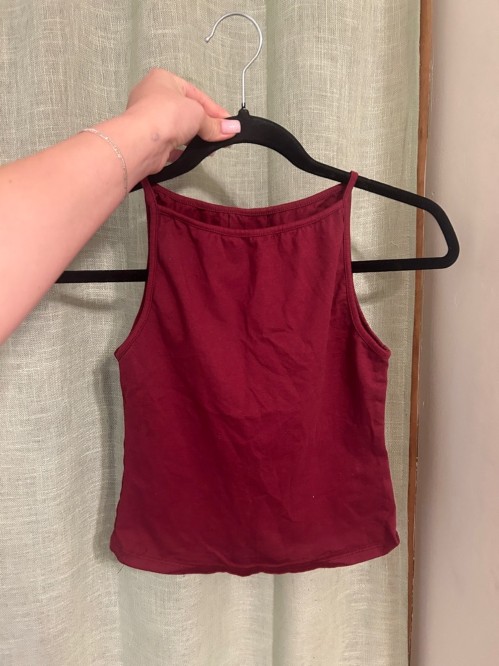 Motel Rocks Burgundy High-Neck Tank Top